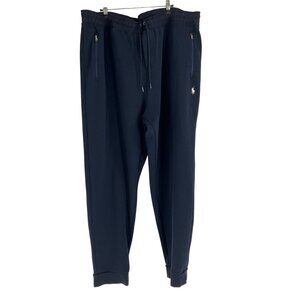 Polo Ralph Lauren Blue Jogger Pants Mens 3XL Cotton Blend Zip Pockets pony EUC